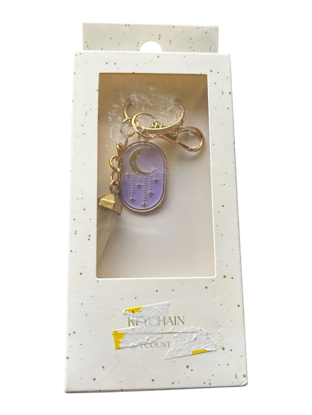 4/$20 Gold Purple Crescent Moon Keychain Charm